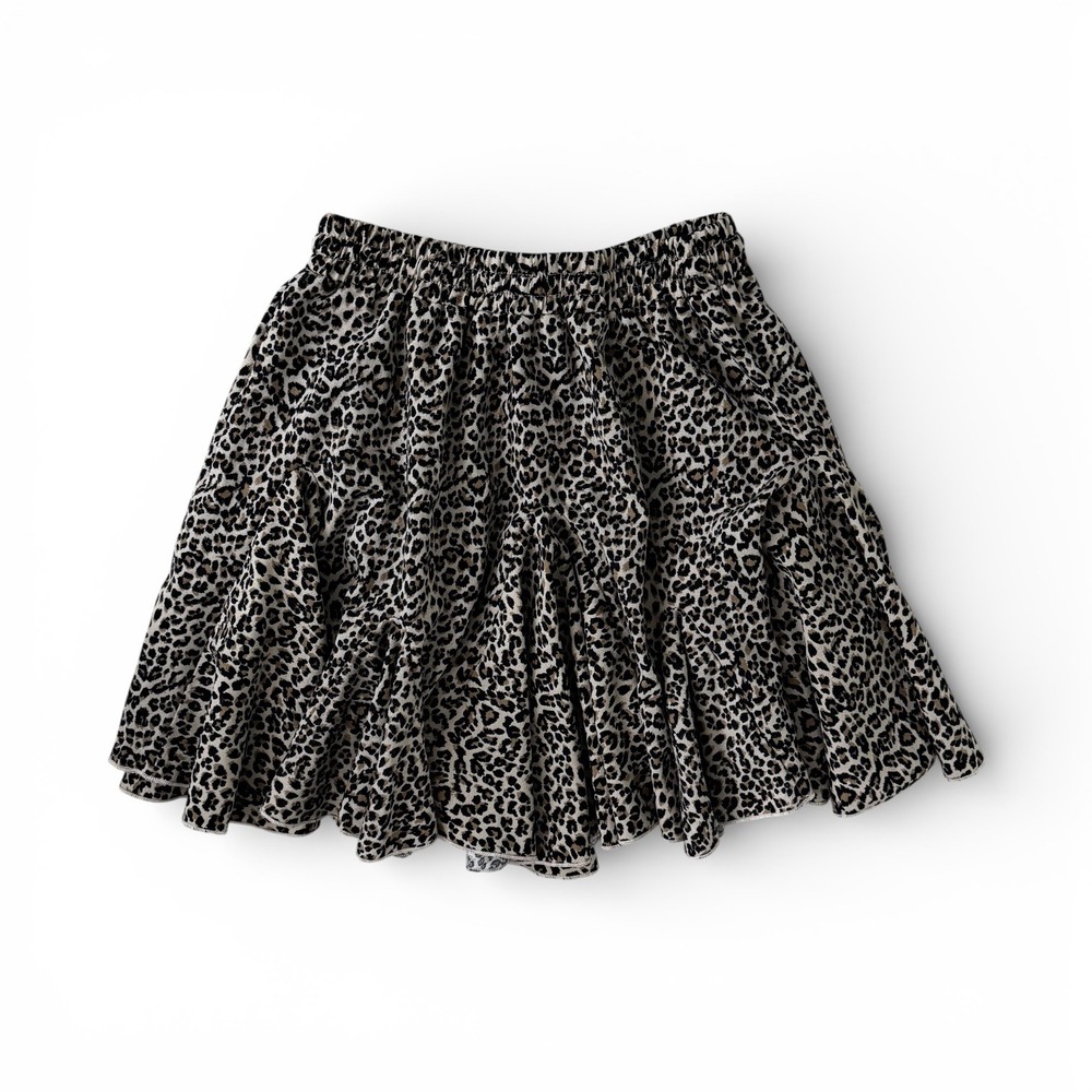 VICI Leopard Print Boho Flowy Mini Skirt Elastic Tie Waist Size‎ Small - Picture 3 of 7